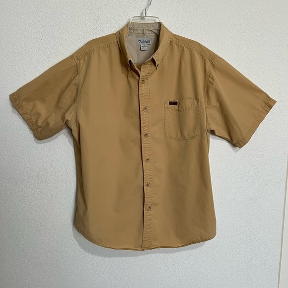 Carhartt Other - Carhartt Gold Work Shirt Short Sleeve Chest Pocket Relaxed Regular Fit Size XL
